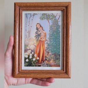Vintage Madonna and Child Wood Framed Print